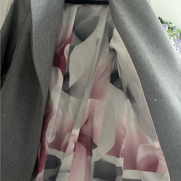 Ted Baker grey midi wool wrap coat - Picture 4 of 7